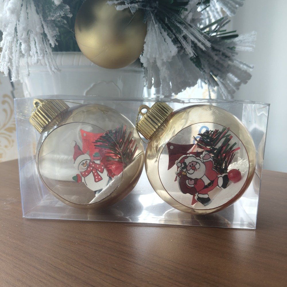 Christmas Decor 2 PC Transparant Balls for Christhmas Decoration thumbnail 1